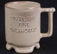 Frankoma Pottery Oklahoma 75th Diamond Jubilee Celebration Coffee Mug